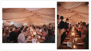 Raum- und Tischdekoration Hochzeit am Abend