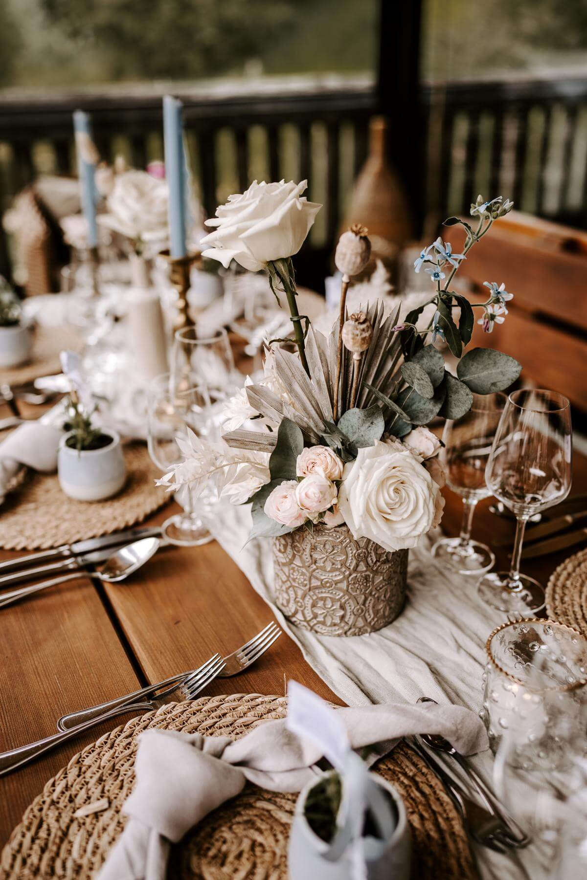 Tischdekoration Hochzeit im Bohostyle